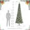 Glitzhome® 9ft Pre-Lit Frosted Cashmere Pencil Pine Artificial Christmas Tree, Multicolor LED Lights